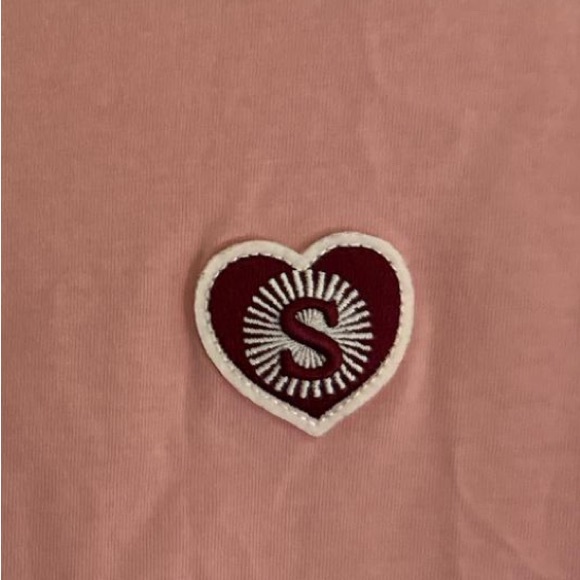 SANDRO Paris Short Sleeve T-shirt With Heart Logo Appliqué On Chest Womens Large - Picture 4 of 7